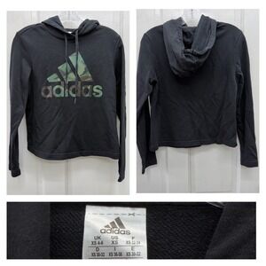 Adidas black camo pullover hooded sweatshirt‎ hoodie women's xs black camo